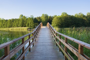 Footbridge on lake