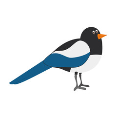 Cute cartoon magpie vector illustration