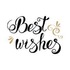 Best wishes lettering typography vector, clipart for cards, ink posters design