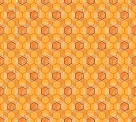 Seamless pattern of shiny honeycombs