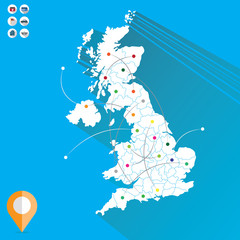 Vector map of Great Britain on white isolated - Illustration