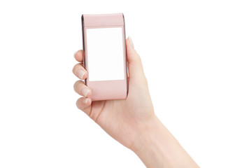 mobile phone in female hand