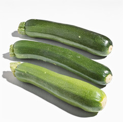 Cucumbers on white background