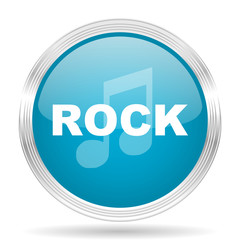 rock music blue glossy metallic circle modern web icon on white background