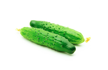 fresh cucumbers isolated on white