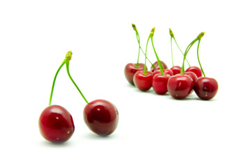 Sweet cherry isolated on white