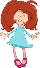 happy girl cartoon character