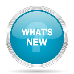 new blue glossy metallic circle modern web icon on white background