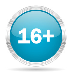 adults blue glossy metallic circle modern web icon on white background