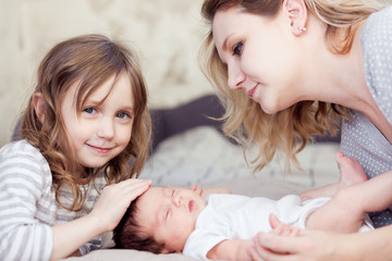 Mother with her children