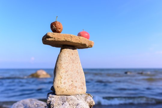 Zen balance of apples