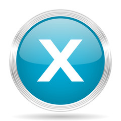 Obraz premium cancel blue glossy metallic circle modern web icon on white background