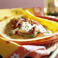 Delicious Grilled vegetable taco on plate