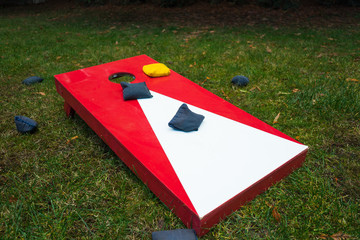 Cornhole Toss Game Board with Bean Bags