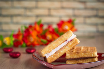 Wafers on a plate