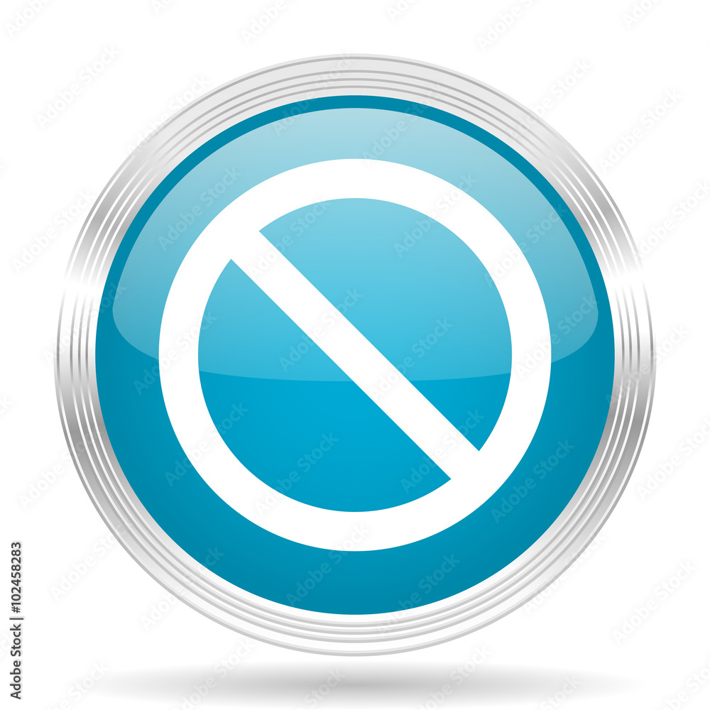Poster access denied blue glossy metallic circle modern web icon on white background