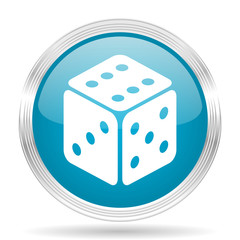 game blue glossy metallic circle modern web icon on white background