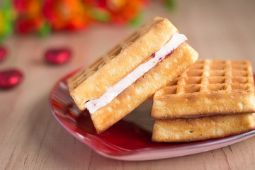 Wafers on a plate