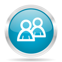 forum blue glossy metallic circle modern web icon on white background