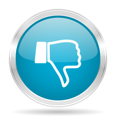Fototapeta premium dislike blue glossy metallic circle modern web icon on white background
