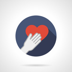 Give heart colorful round flat vector icon