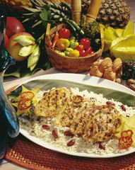 Jamaican Jerk Chicken chicken on rice