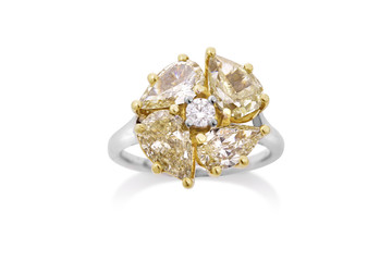 Gorgeous Yellow Teardrop Diamond Ring