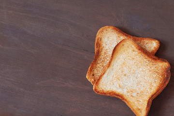 Slices of toasted bread.