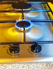 Flames of gas - kitchen stove