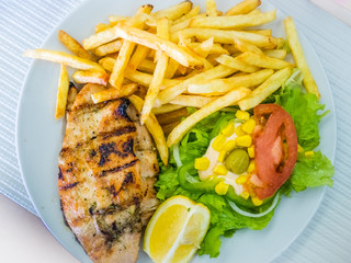 Grilled chicken breast meal