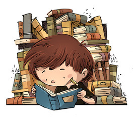 Resultat d'imatges de niña durmiendo libros