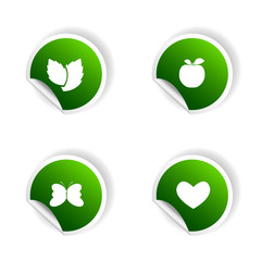 sticker of plant and heart illustration in green