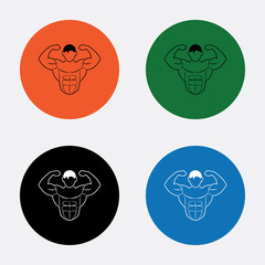 Bodybuilder sport icon