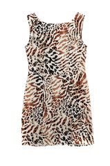 leopard mini dress isolated on white