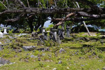 Old cemetery at Seychelles, La digue island