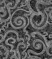 Beautiful abstract vector seamless pattern with white curling lines. You can use any color of background