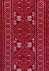 Red embroidered pattern