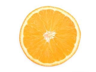 sliced orange / An orange background with a natural orange patch in rind.