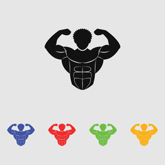 Bodybuilder sport icon