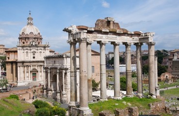 Fototapeta na wymiar Ruins Forum Romanum in Rome, Italy