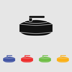 Stone for curling sport icon