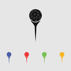 Golf ball on tee sport icon