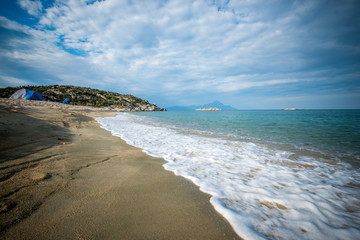 Soft wave of sea sandy beach