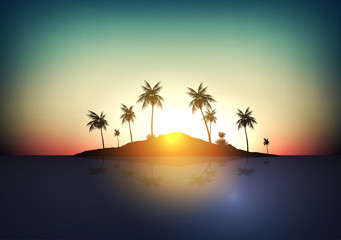 Fototapeta na wymiar Tropical Island - Vector Illustration