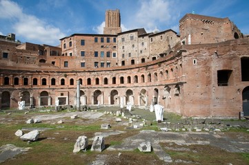 Fototapeta premium Ruins Trajans Forum in Rome, Italy