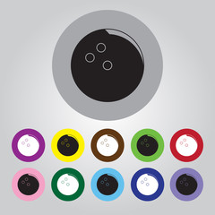 Bowling ball sport icon