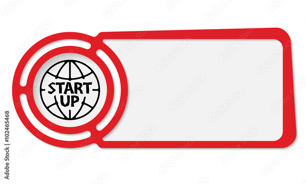 Aufkleber abstract frame for your text and globe icon and start up