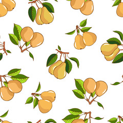 Pear seamless pattern