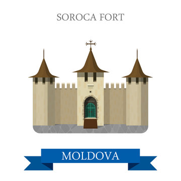 Soroca Fort in Moldova Europe﻿ flat vector attraction landmark