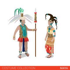 Maya Priest Princess flat 3d isometric costume